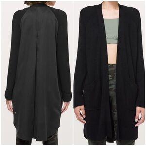 Lululemon Black Still at Ease Wrap Sweater Cardigan Cashu & Tencel | Size 2
